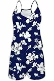 TUONROAD Jumpsuit Kurz Sommer Blumen Schulterfrei Ärmellos Sexy Playsuit Damen Elegant Overall Kurz Romper Party Blau M