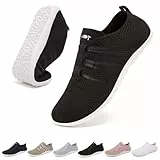 Merdoo Barfuss Schuhe Damen Herren Leicht Turnschuhe Bequeme Barfußschuhe Slip On Sneaker Weich Hausschuhe Atmungsaktiv Gymnastikschuhe rutschfest Barefoot Shoes Sportschuhe Unisex Schwarz 41EU