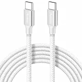 65W USB C auf USB C Kabel Weiß, Lang 3M Ladekabel USBC Schnellladekabel für iPhone 15 Pro, für iPhone 16 Pro Max, MacBook Pro/Air, iPad Pro, Samsung Galaxy S24