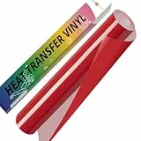 HTVRONT Plotterfolie Textil Rot - 30.5cm × 152.4cm Flexfolie Plotter Textil, Textilfolie Plotter Rot zum Aufbügeln auf T-Shirt, Iron on Folie für Silhouette Cameo (Rot)