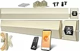 KESSER® Dunkelheizstrahler Heizstrahler mit Fernbedienung & WiFi APP 2400W Terrassenheizer Infrarot Terrassenheizstrahler Wand-Heizstrahler Schwarzstrahler Quarzstrahler Terrassenstrahler Timer