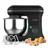 Cecotec Küchenmaschine Cecomixer Merengue 5L 1200 Schwarz. 1200 W, 6 Stufen, 5 Funktionen, Planetenbewegung, elegantes Design, 5-Liter-Edelstahl-Schüssel und Zubehör zum Schlagen und Kneten