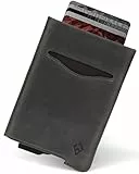 AKIELO Geldbörse mit RFID Schutz und Geschenkbox – Stylisches Leder Herren Geldbeutel – Kontaktloser Kreditkartenschutz Wallet (Alpha - Schiefergraue Leder Ausgabe)