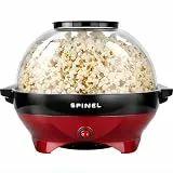 Spinel Popcornmaschine – Popcorn Mais Maschine Maker Mit Zucker & Salz & Öl, Groß Gadgy Kino Heißluft Popcornmaker, Retro Popper Popcornmais für Zuhause Mit Antihaftbeschichtung, 5.5L