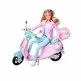 Steffi Love Scooter, Spielpuppe mit ihrem schicken City Scooter, Hund und Hundekäfig, 27cm, ab 3 Jahren