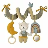 Fehn Activity Spirale Bär – Kinderwagen Spielzeug zum Fühlen und Greifen – Babyspielzeug für Bett, Laufstall, Babyschale und Autositz – Motorikspielzeug für Babys und Kleinkinder ab 0+ Monaten