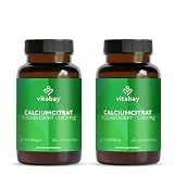 Vitabay Calcium 1000 mg hochdosiert – 180 vegane Kapseln mit Calciumcitrat – Kalzium für Energiestoffwechsel, Knochen & Zähne – Laborgeprüft in Deutschland und ohne Zusatzstoffe – Vorrat für 2 Monat