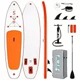 FunWater 320CM Aufblasbar Stand Up Paddling Board SUP – Paddel, Rucksack, 3 Flossen, Pumpe, Leine– SUP Board für Anfänger & Fortgeschrittene
