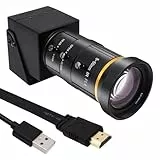 Svpro 4K Kamera USB HDMI Dual Output Manueller Zoom Webcam mit 5-50mm Teleskopobjektiv,H.264/H.265 Nahaufnahmekamera 10X Optischer Zoom Industrielle Videokamera für Streaming Präsentationen Biomedizin