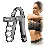 ZHYUAN 5-100kg Griffkraft trainer,Handtrainer, Finger-Griffstärker, Grip Griffkraft Trainer, Einstellbarer Widerstand 5-100 kg Handtrainer für Muskeltraining (Grau)