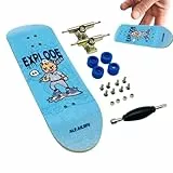 Finger-Skateboard-Set – Doppelwippe aus Ahornholz, Mini-Griffbrett aus Ahornholz, kreatives Mini-Fingerspitzen-Skateboard, geräuscharmes, sanft gleitendes Skateboard-Spielzeug, Finger-Scooter mit
