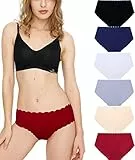 Misolin Damen Unterwäsche Nahtlos Slips Seamless Bikinis Taillenslips Unsichtbare Dehnbare Bequeme Unterhosen Panties Hipsters 6 Pack,Mehrfarbig M