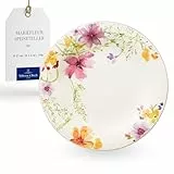 Villeroy & Boch - Mariefleur Basic Speiseteller 27 cm Bunt Weiß mit Blumen, Teller Einzeln, Geschirr Weiß Blumen, Essteller Keramik, Premium Porzellan