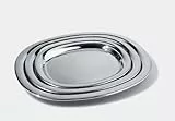 Alessi Servierplatte, Edelstahl, Silber, 10 x 25 x 29.5 cm