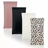 FZSECRIU 4 Stück brillenetui weich（Schwarz, Weiß, Kamel, Leopard），brillentasche（18 * 9cm），brillenhülle，brillen etui，sunglasses case，brillenetui flach，glasses case，brillenetui leder