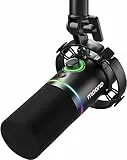 MAONO XLR-USB Podcast Mikrofon, PC Dynamisches Mikrofon für Aufnahme, Streaming, Gaming und Voice-Over, Metallmikrofon mit Software, TIPP-zu-Stummschaltung, Kopfhöreranschluss PD200 Schwarz