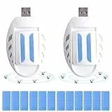 Nzkeuf Mückenstecker, 2 PCS USB Elektrisches Tragbarer Mückenschutz Killer mit 120 Mückenschutztabletten, Tragbare Steckdosen-Mückenschutz, Mückenabwehr Outdoor, für Wandern Outdoor Sommer Zuhause