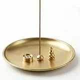 XLIUAX Räucherstäbchen Halter, 4-in-1 Metall Runden Räucherstäbchenhalter 9 Löcher Incense Holder Räuchergefäß Weihrauchbrenner für Räucherstäbchen Räucherkegel