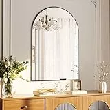Koonmi Wandspiegel 51×76cm mit Aluminiumrahmen,dekorativer HD Wandspiegel Schminkspiegel für Badzimmer, Ankleidezimmer, Wohnzimmer, unbrechbarer Spiegel Schwarz