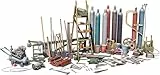 MiniArt 49013 1:48 Werkzeugsatz-originalgetreue Nachbildung, Modellbau, Plastik Bausatz, Basteln, Hobby, Kleben, Modellbausatz, Zusammenbauen, unlackiert