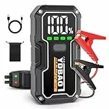 Starthilfe Powerbank für PKW 8000A 12V Starthilfegeräte für Autobatterien mit großen Bildschirm Sicherheitsklemmen und LED Leuchte Tragbarer Booster für alle Benzin oder bis zu 10,0L Diesel