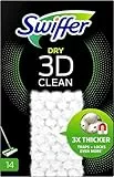 Swiffer Bodenwischer 3D Clean Nachfüllpackung, Trockene Bodentücher Nachfüllpackung 14 Stück, Nimmt Mehr Staub Auf Als Ein Herkömmlicher Besen Und Schließt Ihn Ein