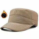 Pyrafox Herren Wasserdicht Winter Military Schildmütze: Cuba Army Basecap Haube, Warme Wintermütze Trappermütze, Baseball Army Cap Kappe, Männer Schildkappen Kopfbedeckung Hut, M L 58 59 60 cm Khaki