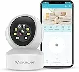 VSTARCAM Überwachungskamera Innen - 2K QHD, 360° WLAN Indoor Hundekamera mit APP, Automatische Verfolgung, 2-Wege-Audio, Bewegungserkennung, Farb-Nachtsicht zu 9m, bis zu 256 GB lokaler Speicher