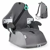 Trunki BoostApak 2-in-1 Kindersitz & Rucksack (ab 6 Jahren) - i-Size Kindersitzerhöhung mit 8-Litern Stauraum, Handgepäck Kinderrucksack & Sitzerhöhung Auto Kinder (126-150 cm) - Grau