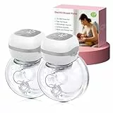 Elektrische Milchpumpe Freihändig - 201g Ultra-Leicht und Flüsterleise, BPA-Frei, 3 Modi 12 Stufen, SPA-artiges Pumpen für stillende Mütter, Grau, 2 Stück