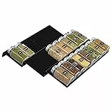 Lifewit Gewürz Organizer Schublade, 6 Stück Abnehmbares Gewürzregal Schublade Breite 20 bis 40 cm, 3 Etagen Gewürz Schubladeneinsatz aus Kunststoff, Spice Rack für Arbeitsplatte/Schrank, Schwarz