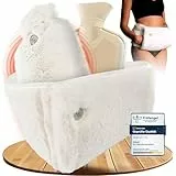 KUNU® original Wärmflaschengürtel - inkl. Geschenkverpackung - premium Wärmflasche mit extra Bezug - extra langer 130cm perioden Wärmegürtel - extrem flauschig - perfekt für Rücken, Bauch und Nacken