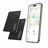 VINGNUT Dünne Geldbörsen-Tracker-Karte,Wiederaufladbarer Geldbörsen-Tracker,IP67 Wasserdicht,kompatibel mit Apple Find My(nur iOS),für Geldbörsen,Telefon,Reisepässe,Gepäckstück-Tracker(2er Pack)