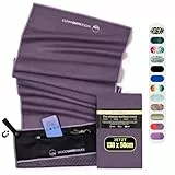 WOODSANDWAVES Sporthandtuch Fitnessstudio mit Reißverschluss Tasche & Magnet - Schnelltrocknend & rutschfest - Mikrofaser Fitness Handtuch Sport Fitnesshandtuch - Gym Handtuch & Zubehör - 130x50 cm