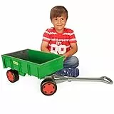 Wader Bollerwagen, Handwagen bis 60kg, Schubkarre mit beweglicher Anhängerklappe, Ab 1 Jahr, grün