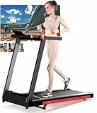 Superun Laufband für Zuhause Klappbar, Laufband mit Steigung max 158 KG mit APP, Laufbänder Klappbares mit Trainingskursen und Multi-Runner-Rennen