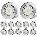cloksh LED Einbaustrahler 230V Flach Dimmbar LED Spots 6W IP44 Bad Einbauleuchten Deckenspots Deckenstrahler,Neutralweiß 4000K Schwenkbar Einbauspots für Badezimmer Küche Wohnzimmer,12er Set