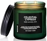 M&SENSE Zedernholz & Kardamom Duftkerzen im Glas 330g 2 Baumwolldochte starker Duft 70 Std lang anhaltende Kerze natürliche Sojawachskerze geschenkkerzen Celestial Cypress Scented Jar Candle