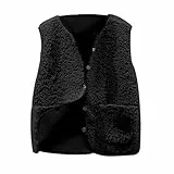 WDCHAOYUE Weste Damen,Meine Bestellungen Anzeigen,Weste Damen Teddy Fleece Herbst Winter Warm Ärmellos Leicht Damenweste Casual Einfarbig Herbstmantel