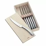 WMF Steakmesser Set 6-teilig, Pizzamesser, Cromargan Edelstahl poliert, Steak Messer, Wellenschliff, spülmaschinengeeignet, in Holzbox