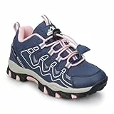 UOVO Kinder Laufschuhe für Jungen und Mädchen wasserdichte Sportschuhe für draußen, Wandern, Trekking & Joggen Blau Rosa Gr.36