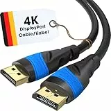KabelDirekt – 4K DisplayPort Kabel – 10m – DP Kabel, in Deutschland entwickelt – Erhältlich in 0,5-10m (Display Port Monitorkabel für PC/Laptop, 4K@60Hz, Gaming bei 144Hz, Dolby Audio, schwarz)