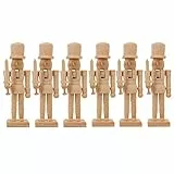 Amosfun Nussknacker aus Holz, blanko, 12 cm, 6 Stück