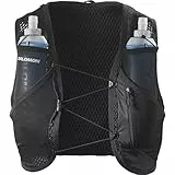 Salomon Active Skin 8 Unisex Running Hydration Vest Hiking Trail With Flasks Included, Easy Hydration, 8L Precision Fit, and Optimized Storage