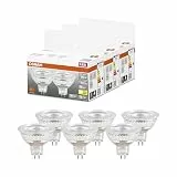 Osram Niedervolt-LED-Reflektorlampen MR16 mit Retrofit-Stecksockel, 50 Watts Ersatz, GU5.3, 2700 Kelvin, Glass, 6-er Pack