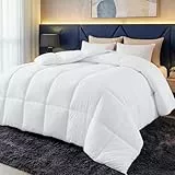 Utopia Bedding Bettdecke 200x200 cm, Ganzjahresbettdecke 280 GSM Füllung, Mikrofaser Steppdecke (weiß)