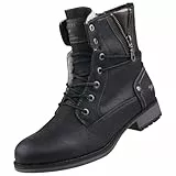 Mustang Damen Stiefeletten gefüttert Schwarz, Schuhgröße:EUR 37