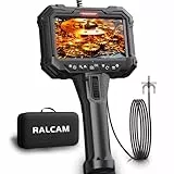 Ralcam Endoskopkamera mit Licht, Endoscope Camera mit 210° beweglichem Kopf, 5' HD Bildschirm, IP67 Inspektionskamera, Rohrkamera für Auto & Haus (5.5mm Sonde/1,5M Elastischer Schlangenrohr)