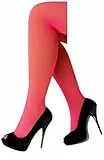 krautwear Damen Strumpfhose Netzstrumpfhose Kostüm Fasching Karneval 80er Einheitsgröße (neon rosa)