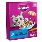WHISKAS Trockenfutter für ausgewachsene Katzen 5 x 800g mit Thunfisch